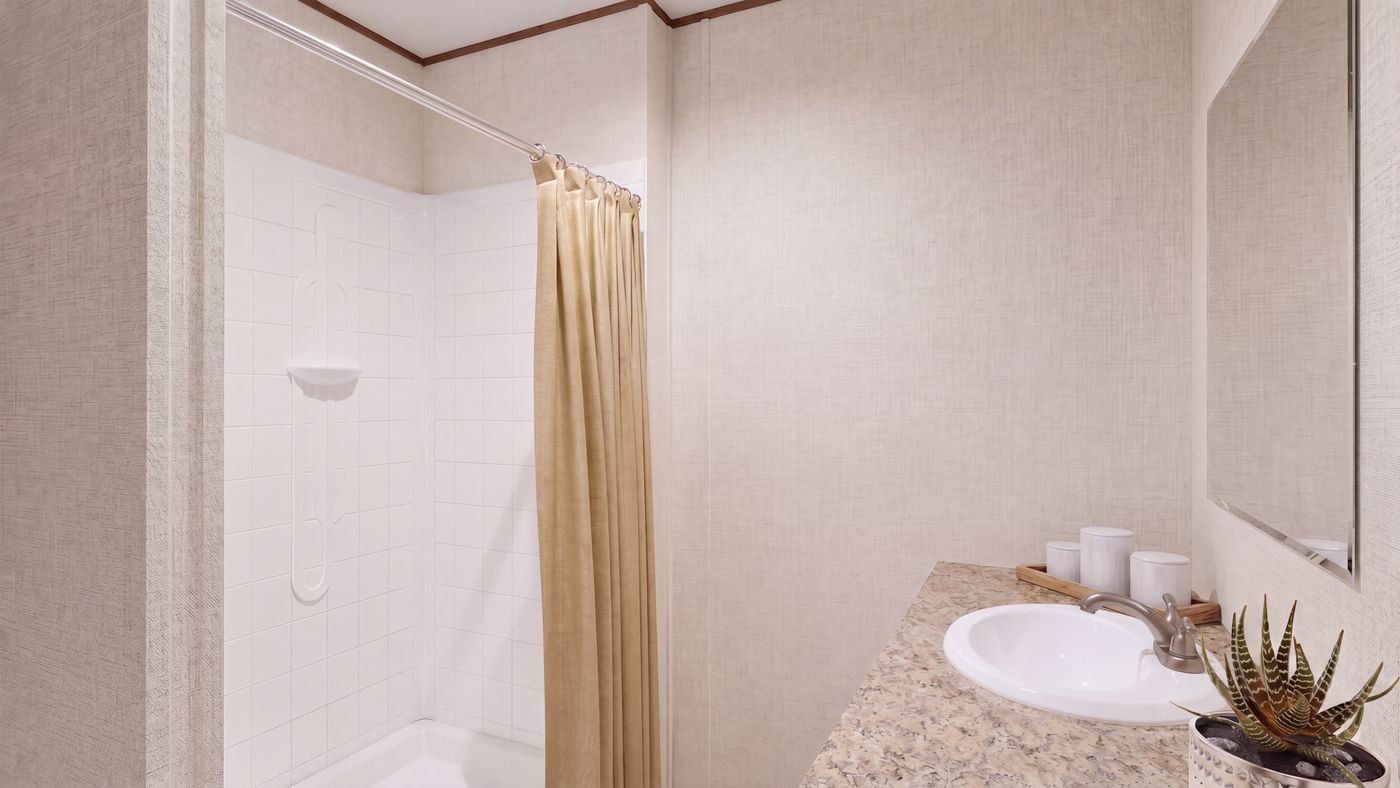 Cedar floor plan home, primary bathroom