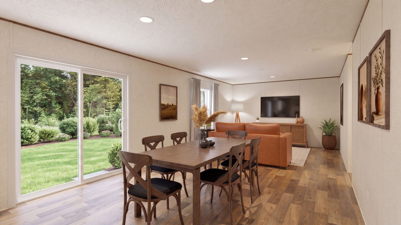 Cedar floor plan home, dining area