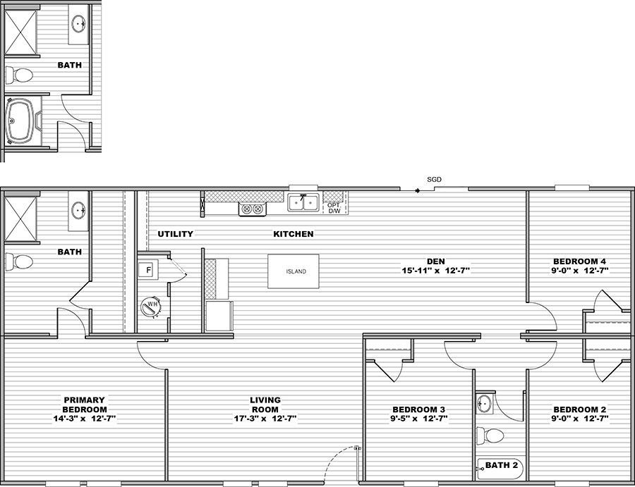 Oak floor plan